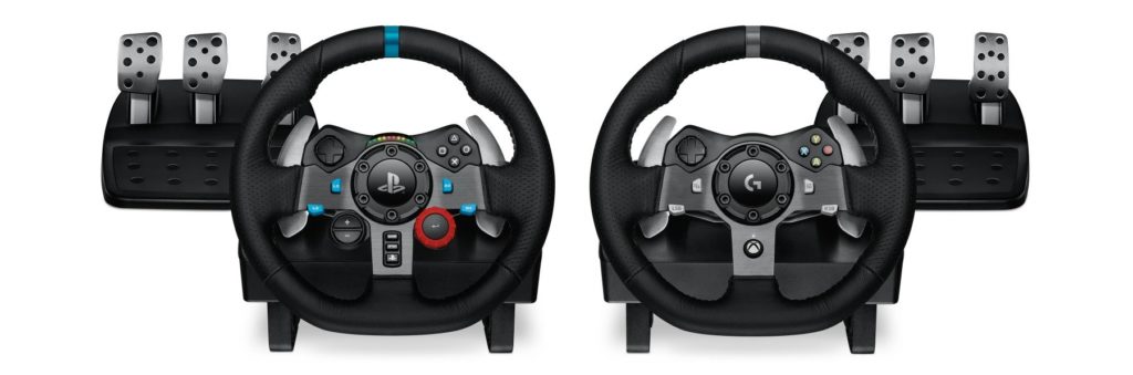 Logitech G29 (left) for PlayStation and G920 for XBox. 