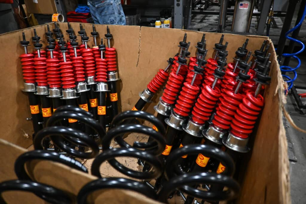 strutmasters strut assemblies waiting to be packaged